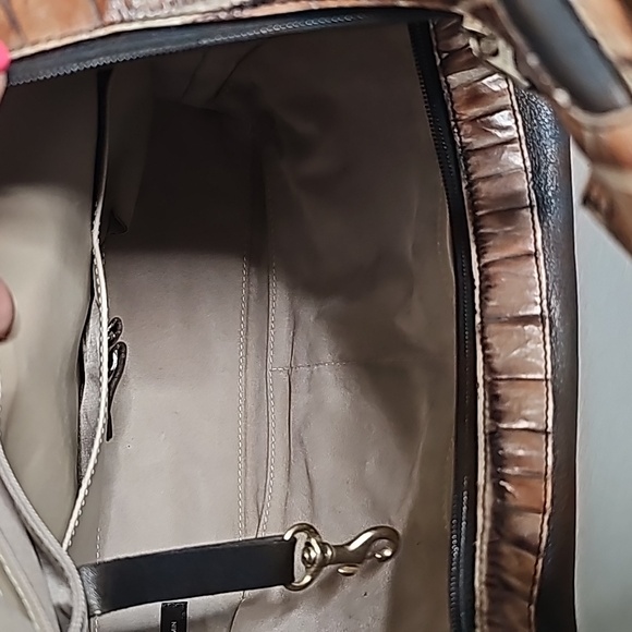 Brahmin Small Shoulder Purse/ Bag Black and Tan - Picture 7 of 16